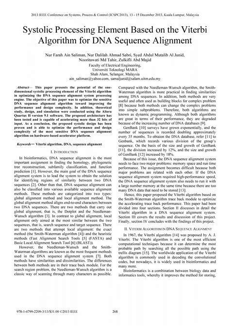 PDF Systolic Processing Element Based On The Viterbi Algorithm For