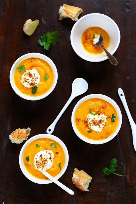 Soupe de carottes au gingembre Un déjeuner de soleil