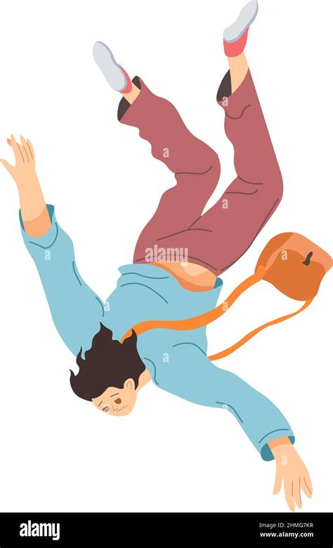 Woman falling down, female character flying vector Stock Vector Image ...