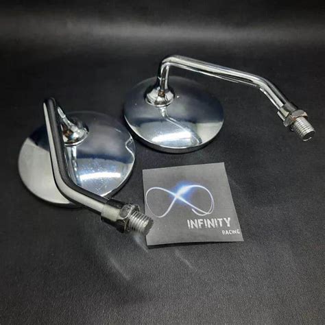 Spion Model Vespa Honda Tangkai Panjang Chrome Spion Bulat Full Crum