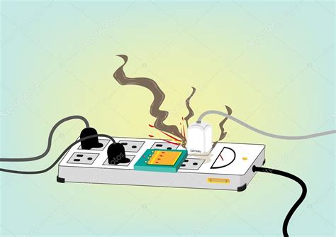 Elektrische Sicherheitsstandards. explodierende Stromkabel. editierbare ...