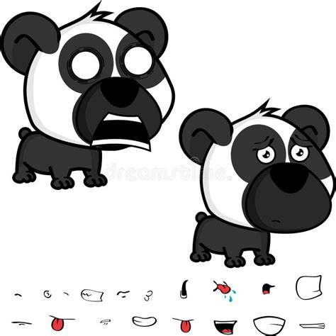 Cute Panda Bear Character Cartoon Expressions Collection Stock Vector