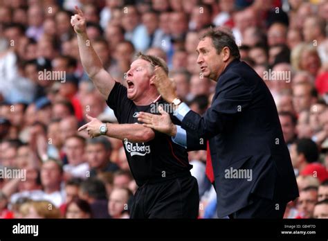 L R Liverpool Manager Gerard Houllier And First Team Coach Sammy Lee