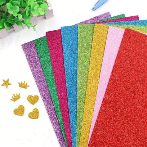 10 feuilles Papier cartonné pailleté doré papier pailleté de taille A4