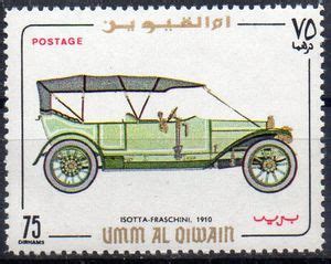 Stamp Isotta Fraschini Umm Al Qiwain Old Cars Mi Um A Yt Um