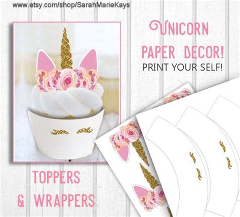 Imprimable Cils Or Licorne Cupcake Toppers Et Emballages Licorne