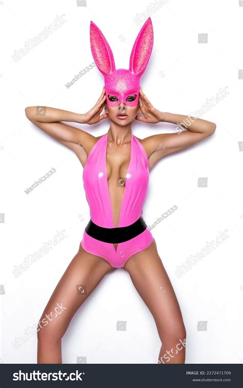 Sexy Blonde Woman Posing Latex Easter Stock Photo Shutterstock