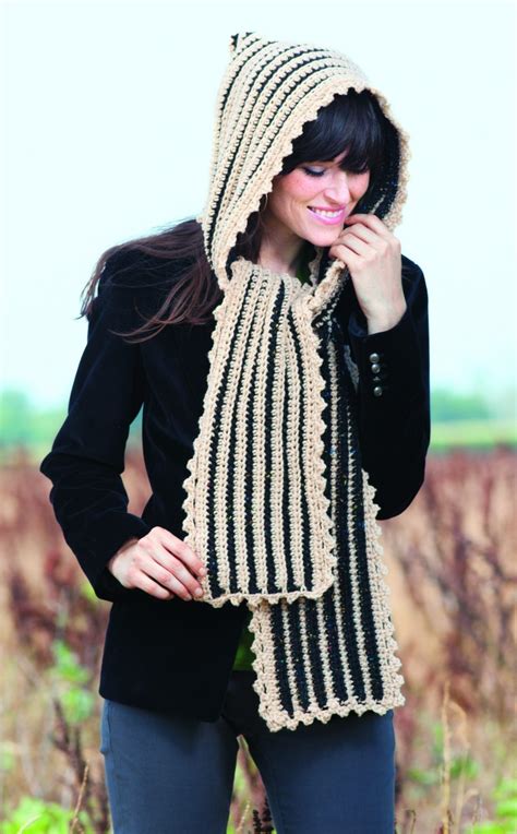 Crochet Hooded Scarf Pattern Hooded Scarves To Crochet Leisurearts ...