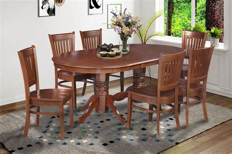 Espresso Dining Room Table Sets Lovely 7 Pc Oval Dinette Kitchen Dining Room Set 42 X78 Ta