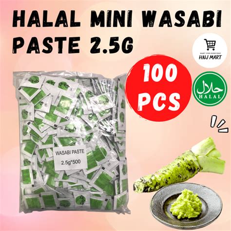 Halal Mini Wasabi Paste Sachet 25g X 100pcs Wasabi Mini Sachet For