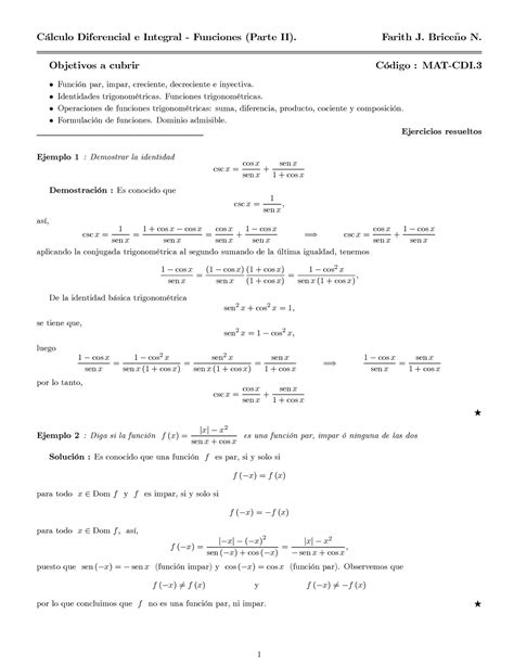 Formulacion De Funciones Clculo Diferencial E Integral Funciones