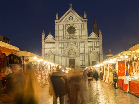 Italy, Florence, Santa Croce Square. Editorial Stock Image - Image of ...