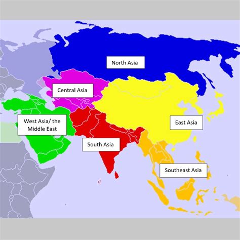 Simple Map Of Asia West