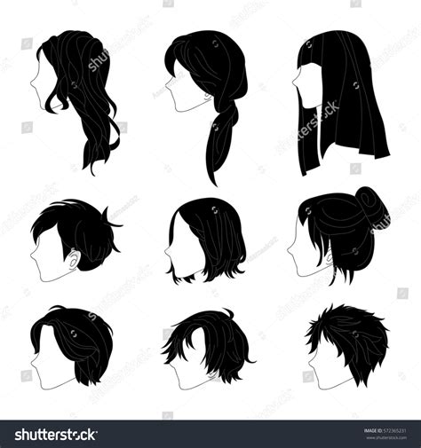 Male Side Profile Drawing Long Hair