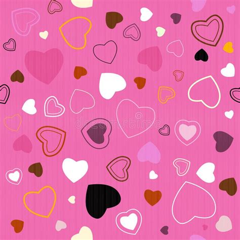 Seamless Pink Hearts Pattern Stock Vector Illustration Of Background