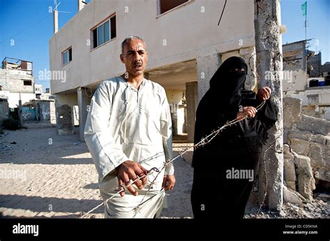 Man And His Wife Lifetime Refugees Khan Younis Refugee Camp Gaza