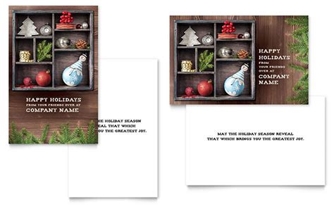 Crafty Ornaments Greeting Card Template - Word, Publisher, InDesign