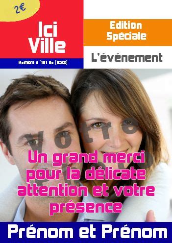 Carte Remerciement Mariage Humour Magazine Journal avec photo à ...