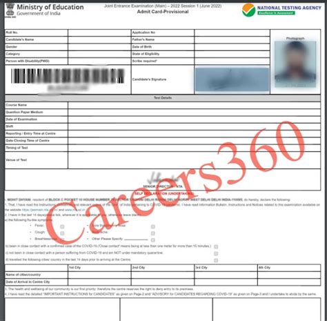 Jee Mains 2024 Admit Card Dina Renata