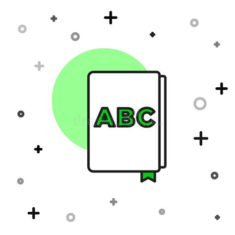 Filled Outline Abc Book Icon Isolated On White Background Dictionary