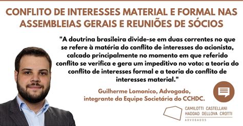 Conflito de Interesses Material e Formal nas Assembleias Gerais e Reuniões