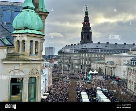 Kopenhagen Dänemark Januar 2024 Leute versammeln sich auf dem