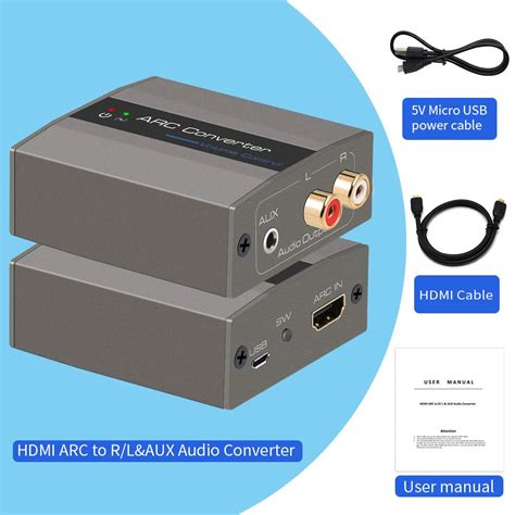 Buy Khz Hdmi Arc Audio Adapter Digital To Analog Rca Converter Hdmi