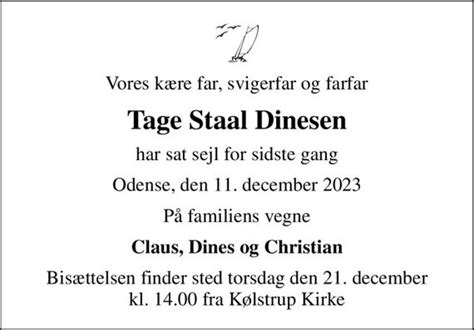 Tage Staal Dinesen D Dsannoncer I Danmark