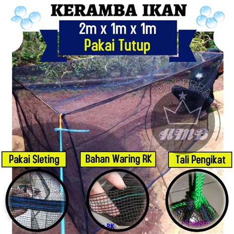 Jual Jaring Keramba Ikan Hapa Pakai Tutup Plus Resleting Ukuran 2m X 1m