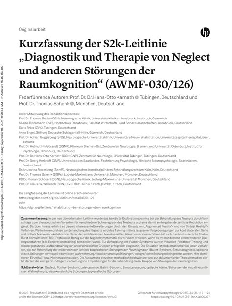 PDF Kurzfassung Der S2k Leitlinie Diagnostik Und Therapie Von