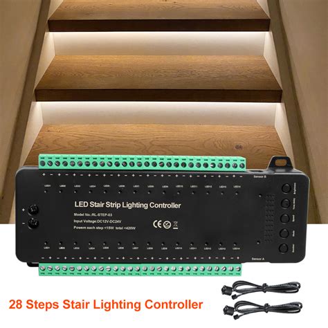 Led Stair Step Motion Sensor Light 28 Way Controller Dimming Indoor Motion Night Light Stair