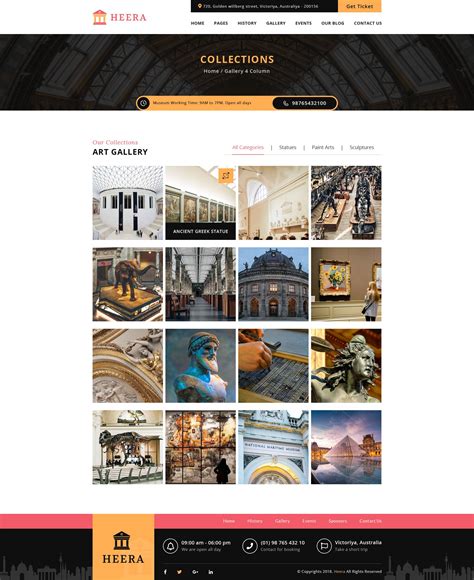 HEERA: Museum and Exhibition PSD website template #Exhibition, #Museum ...