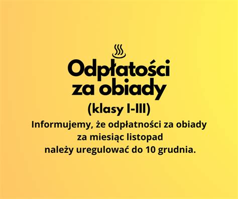 Odp Atno Ci Za Obiady Zesp Szkolno Przedszkolny W Ysej G Rze