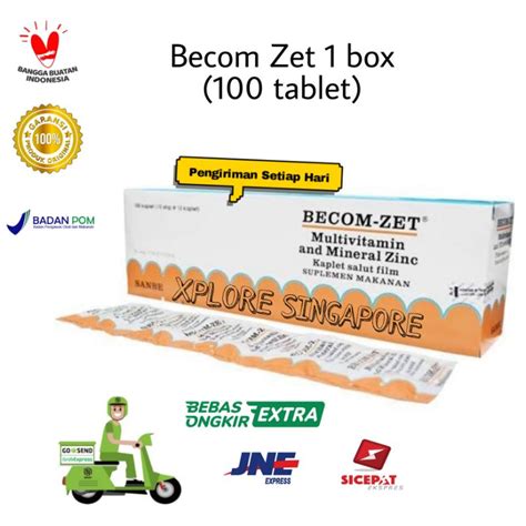 Jual Becomzet Multivitamin Box Tablet Becom Zet Multivitamin Zink