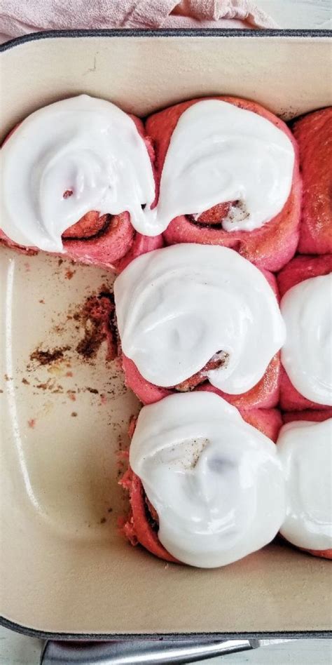 Pink Cinnamon Rolls With Vanilla Glaze Recipe Cinnamon Rolls Dessert Cake Recipes