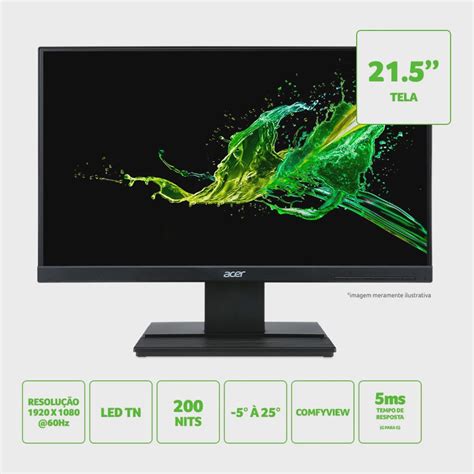 Monitor Acer 21 5 LED Full HD Vesa Vga Hdmi V226HQL Submarino