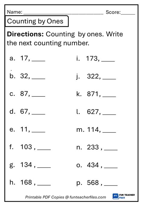 Counting By Ones Worksheet 1 Fun Teacher Files