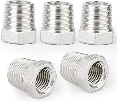 ERGAOBOY 5 Pcs 1 2 Male To 1 4 Female BSP Pipe Adapter Fitting 304