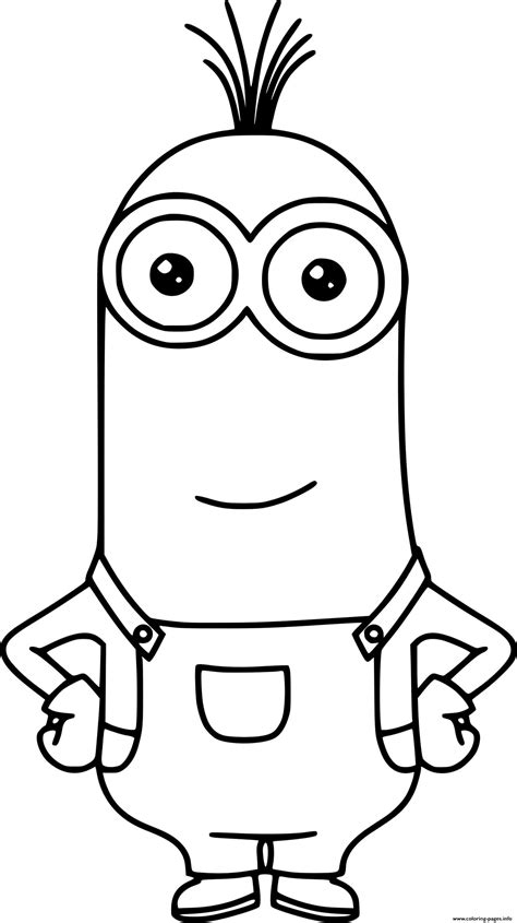 Simple Kevin Minion Coloring Page Printable