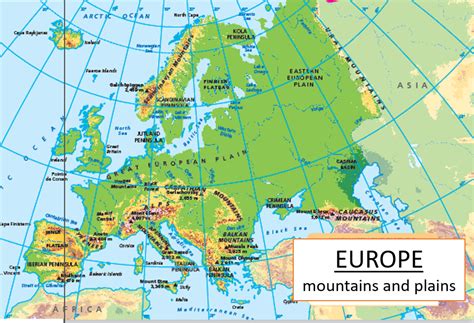 Europe Map With Mountains