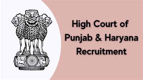 High Court Of Punjab Haryana Recruitment