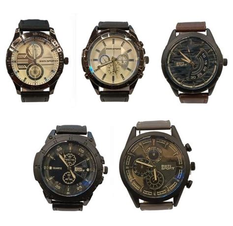 bwin sport mens fashion big dial leather strap   multipl
