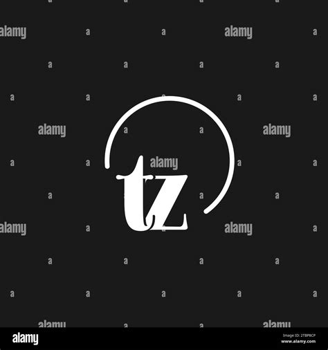 Tz Logo Initials Monogram With Circular Lines Minimalist And Clean