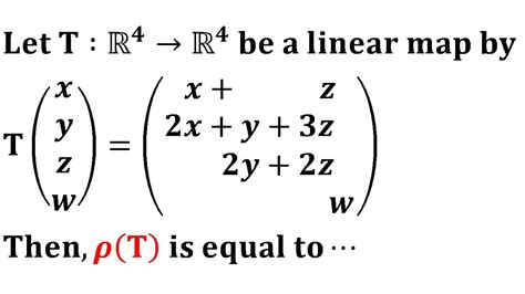 Rank And Nullity Of Linear Transformation Mcq Ma Linear Algebra