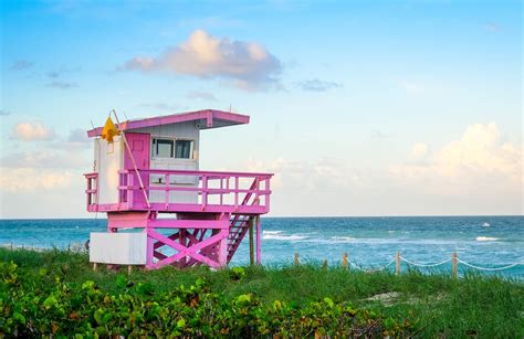 Miami Beach Lifeguard Stand Pink Free Photo On Pixabay