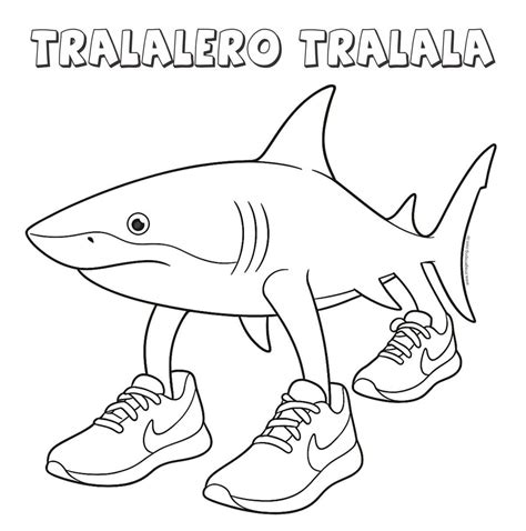 Tralalero Tralala Para Imprimir - Tralalero Tralala simples grátis para colorir, imprimir e desenhar ...