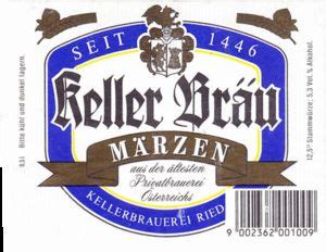 Drink Label Keller Bräu Märzen Kellerbrauerei Ried AustriaCol AT