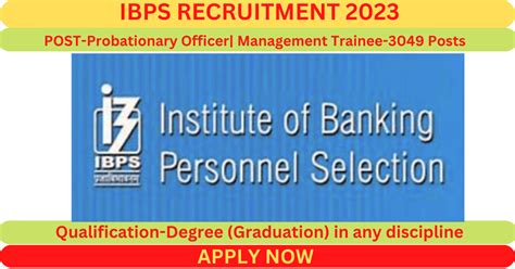 IBPS Recruitment 2023 Probationary Officer Management Trainee