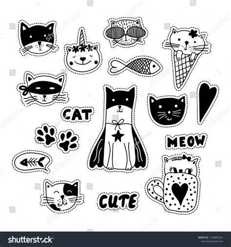 Black And White Cat Stickers Informacionpublica Svet Gob Gt