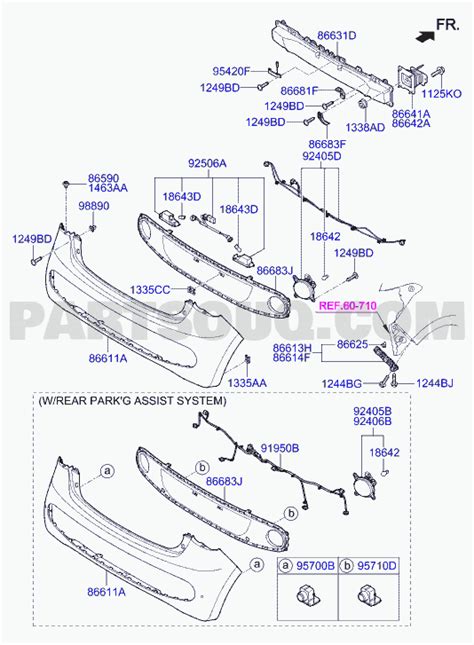 Bumpers Rubbing Strips 86632B9500 Genuine Hyundai I10 Rear Bumper